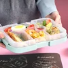 TUUTH Ins Hot Sale Lunch Box Microwave Multiple Grids Food Storage Leakproof Kids Bento Box 920ml Container ► Photo 3/6