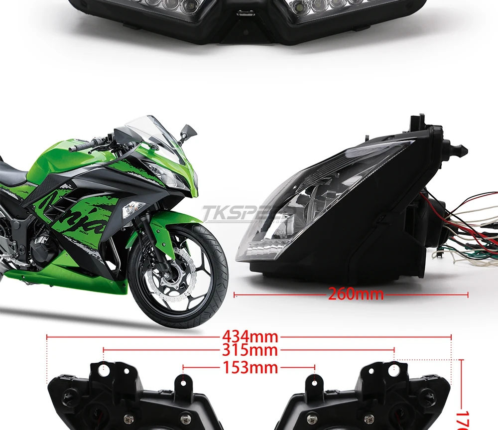 Мотоциклетный головной светильник для Kawasaki NINJA250 300 ZX6R ZX 6R NINJA250 NINJA300 мотоциклетный головной светильник в сборе Ангел глаз светильник
