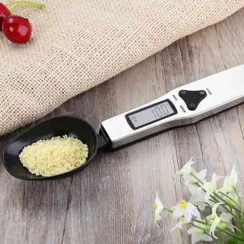 

300g/0.1g Portable LCD Digital Kitchen Measuring Spoon Gram Electronic Spoon Weight Volumn Food Scale Metal Measuring Scoop