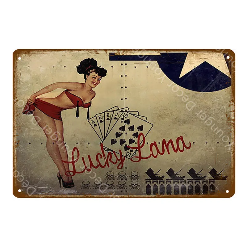 Американский плакат Pin Up Girl забавная леди жестяная вывеска настенная декоративная табличка для бара кафе бара вечерние Клубные винтажные металлические картины YI-078 - Цвет: YD3091EI