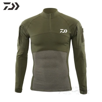 

Sports Daiwa Full Camouflage Shirt Men In Hiking Shirts Breathable Fishing Shirt Long Sleeve Fishing Clothing Tactical Outdoor