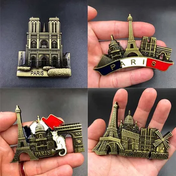 

3D Paris Tower Fridge Magnet French Famous Building Model Refrigerator Magnets Souvenir Kitchen Magnet Sticker Home Decorations