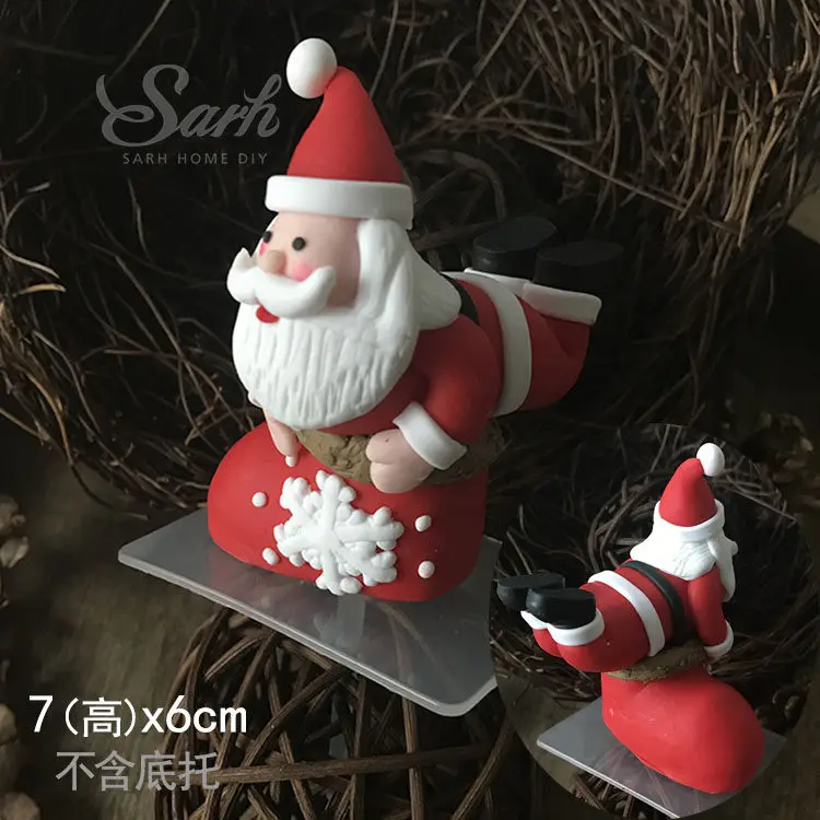 1pc Shoe Santa Claus Санта-Клаус, лось, снеговик, рождественские топперы для торта, дерево, олень, обувь, украшения на год, вечерние принадлежности для выпечки, подарки для детей - Цвет: 1pc Shoe Santa Claus