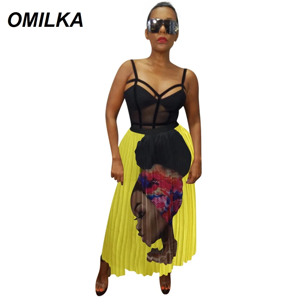 OMILKA/плиссированные юбки с рисунком из мультфильма г. Летние женские винтажные юбки с высокой талией в стиле хип-хоп Harajuku, большие Клубные вечерние юбки