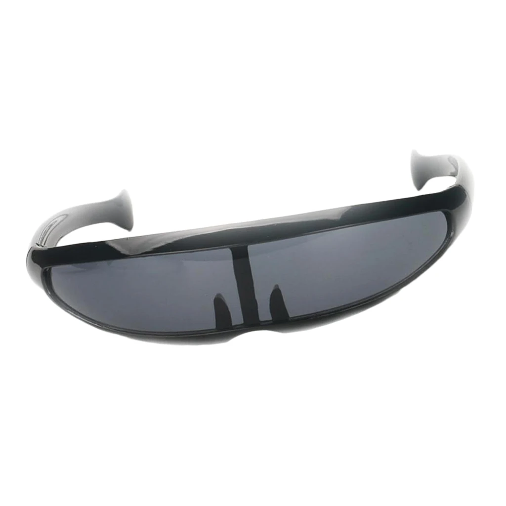 Funny Plastic Color Mirrored Single Lens Visor Sunglasses Cyclops Cosplay Glasses