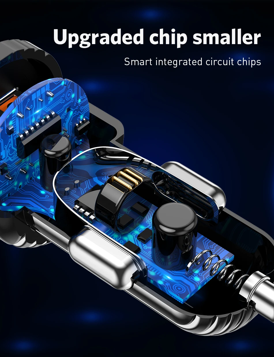 Автомобильное зарядное устройство GTWIN Mini USB Quick Charge 3,0, автомобильное зарядное устройство для iPhone, samsung, Xiaomi, huawei QC3.0 QC, быстрая зарядка для мобильных телефонов
