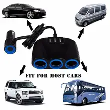 12V-24V Car Splitter Cigarette Lighter Socket Adapter Multiple Ports Usb Car Charger Cigarette Lighter Adapter Splitter Auto metal auto car cigarette lighter with crystal wine red silver 12v 24v