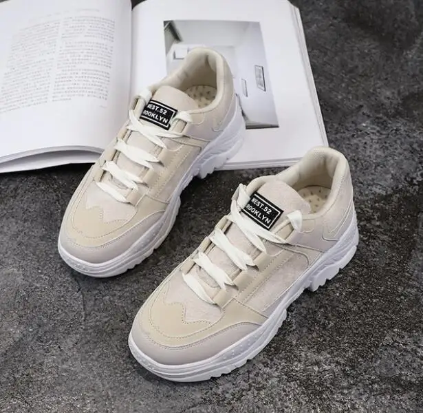 Beige Tleni/кроссовки; женские зимние кроссовки для бега; хлопковая плюшевая спортивная обувь смешанных цветов для женщин; коллекция года; зимняя обувь для женщин; ZK-01 - Цвет: Beige