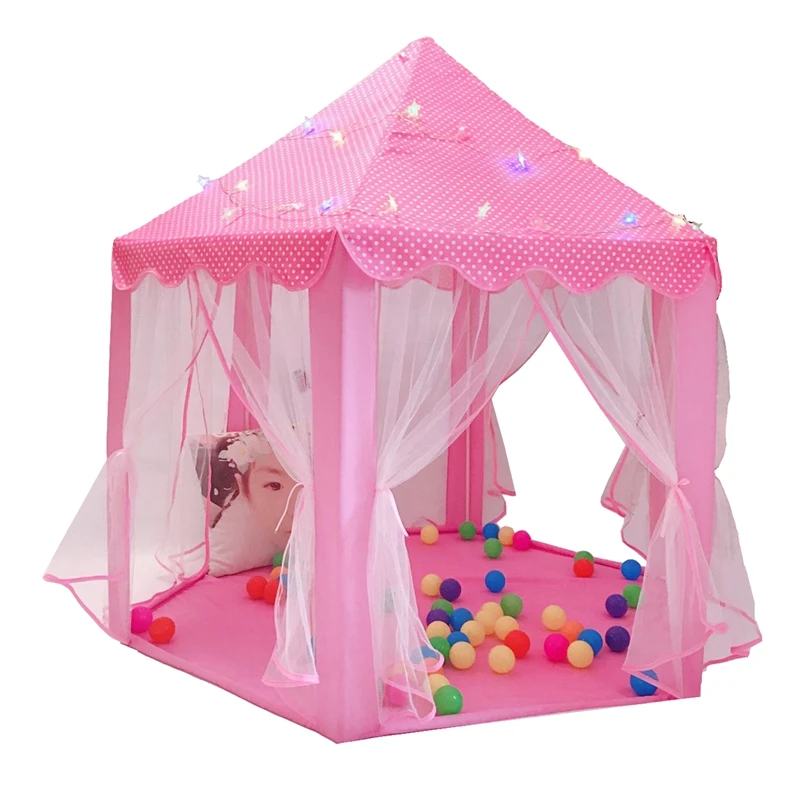 Играть Сказочный Дом Крытый и открытый дети играть палатка шестиугольник Принцесса замок игровой домик для девочек Забавный