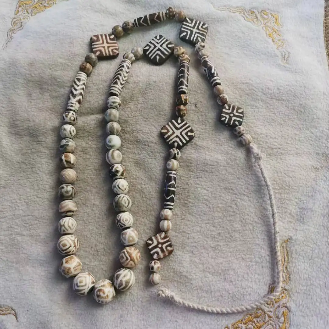 

Nepalese Natural Wood Fossil Pumtek Beads Old Dzi Bead Treeized Jade Wood Bead Bondik Necklace Dzi Bead Sideline