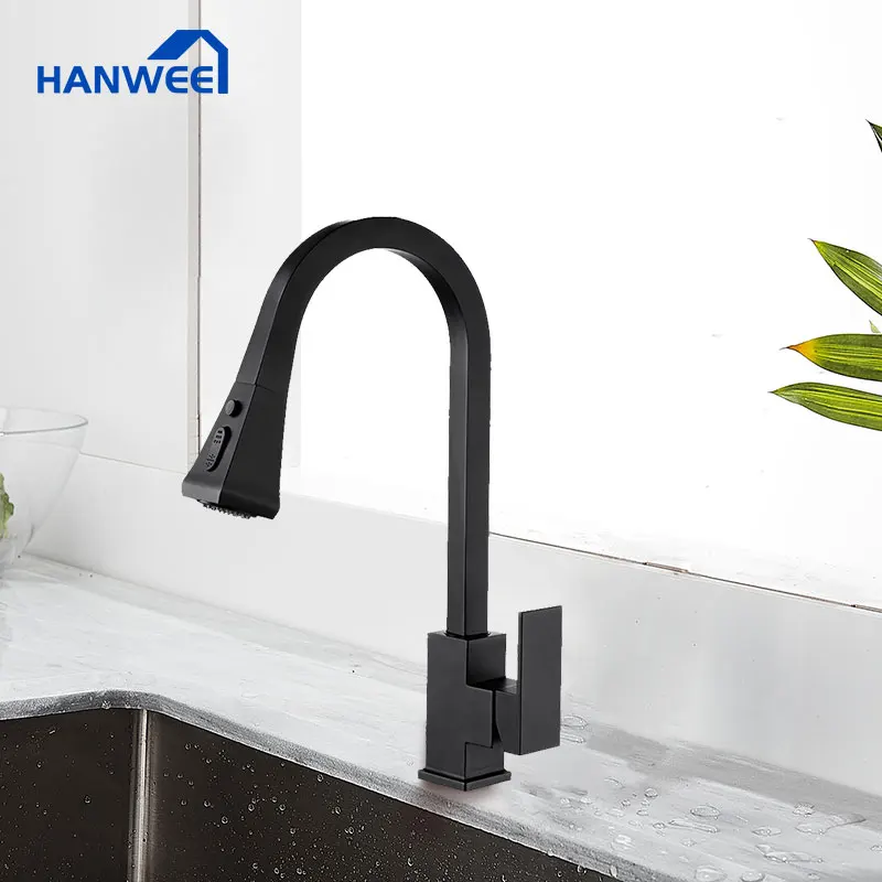 

Black Kitchen Faucets Pull Out Kitchen Tap Single Handle Single Hole Handle Swivel 360 Degree Water Mixer Tap Water Mixer