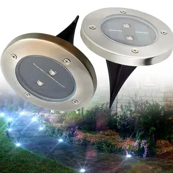 

Solar Power Disk Lights Ground Lamp Buried Light Eco-Friendly Durable Light-Controlled 2 LED IP65 Waterproof Outdoor