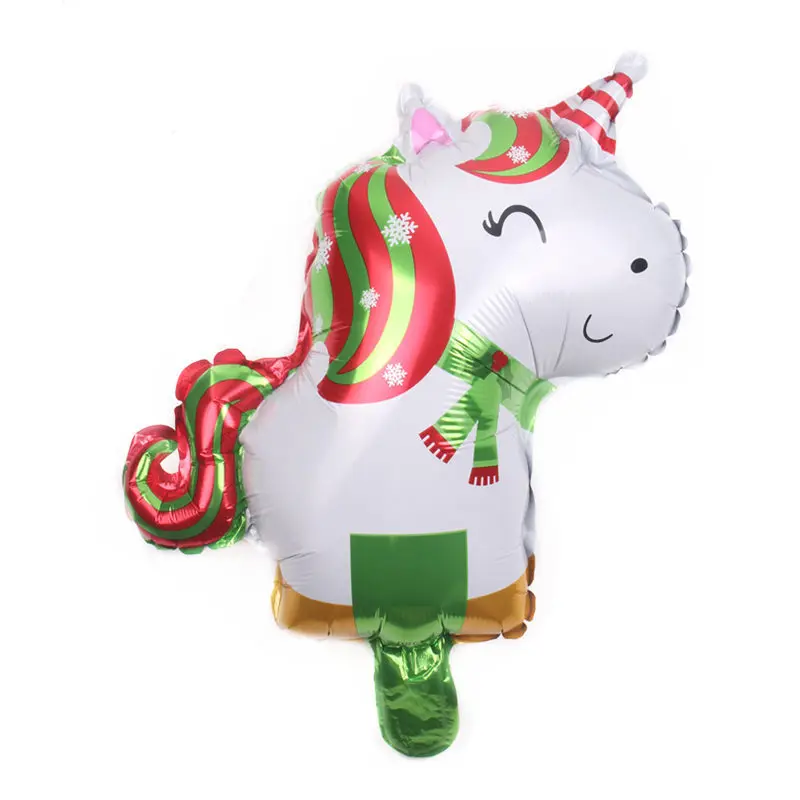 10 шт. рождественские мини-шары Санта-Клаус воздушные шары рождественские украшения снеговик Globos Noel Bell детские надувные игрушки - Цвет: unicorn