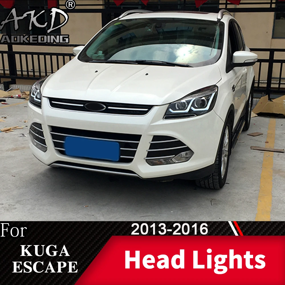 Головной фонарь для автомобиля Ford Escape- Kuga головной светильник s противотуманный светильник s дневной ходовой светильник DRL H7 светодиодный Биксеноновая лампа автомобильные аксессуары