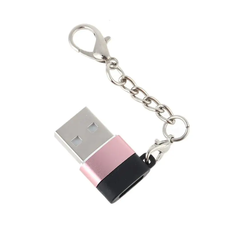 USB 2.0 To USB C Female Converter Adapter for USB C Cable U Disk SD Card Reader - Цвет: Rose gold