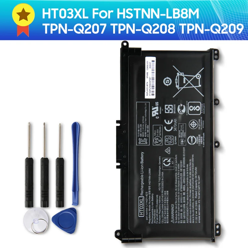 

Authentic Replacement Battery HT03XL HSTNN-LB8M for L11119-855 L11421-1C1 L11421-2C2 L11421-421 Original Battery 3420mAh 41.04Wh