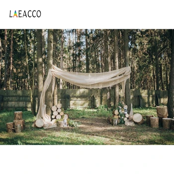 

Laeacco Jungle Party Photophone Forest Curtain Wood Photography Backdrops Picnic Baby Newborn Portrait Photozone Photocall Props