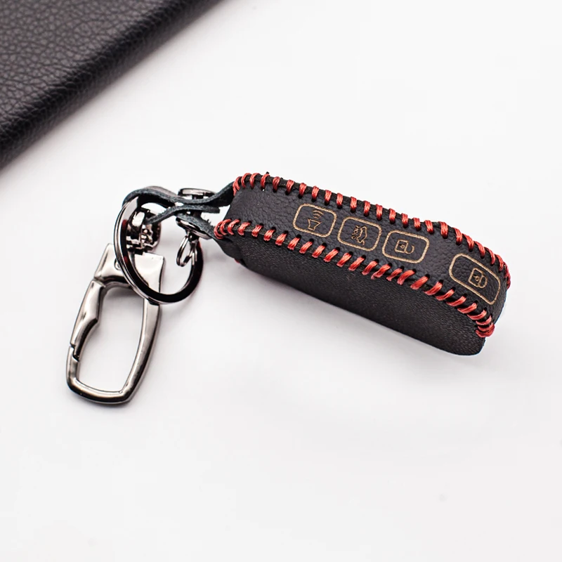 Leather car key fob cover case shell holder For Kia Sportage R Stinger Ceed CD Sorento Cerato forte 2017 2018 2019 4 Buttons | Автомобили