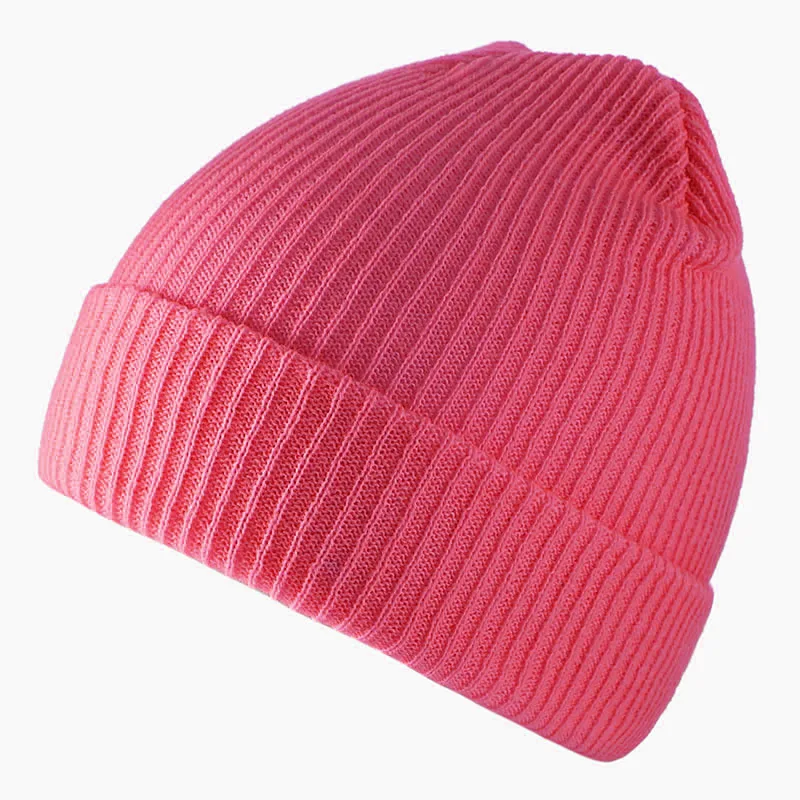 Шапки унисекс шапочка 24 цвета женская зимняя шапка в рубчик Gorros шапка в стиле хип-хоп для женщин шапочка в стиле кэжуал простые вязаные осенние шапки - Цвет: Rose