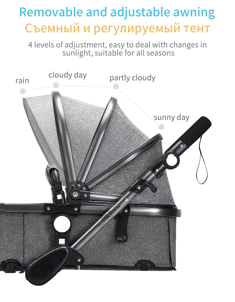 High landscape three-in-one baby stroller can sit reclining four-wheel shock absorber folding luxury newborn stroller