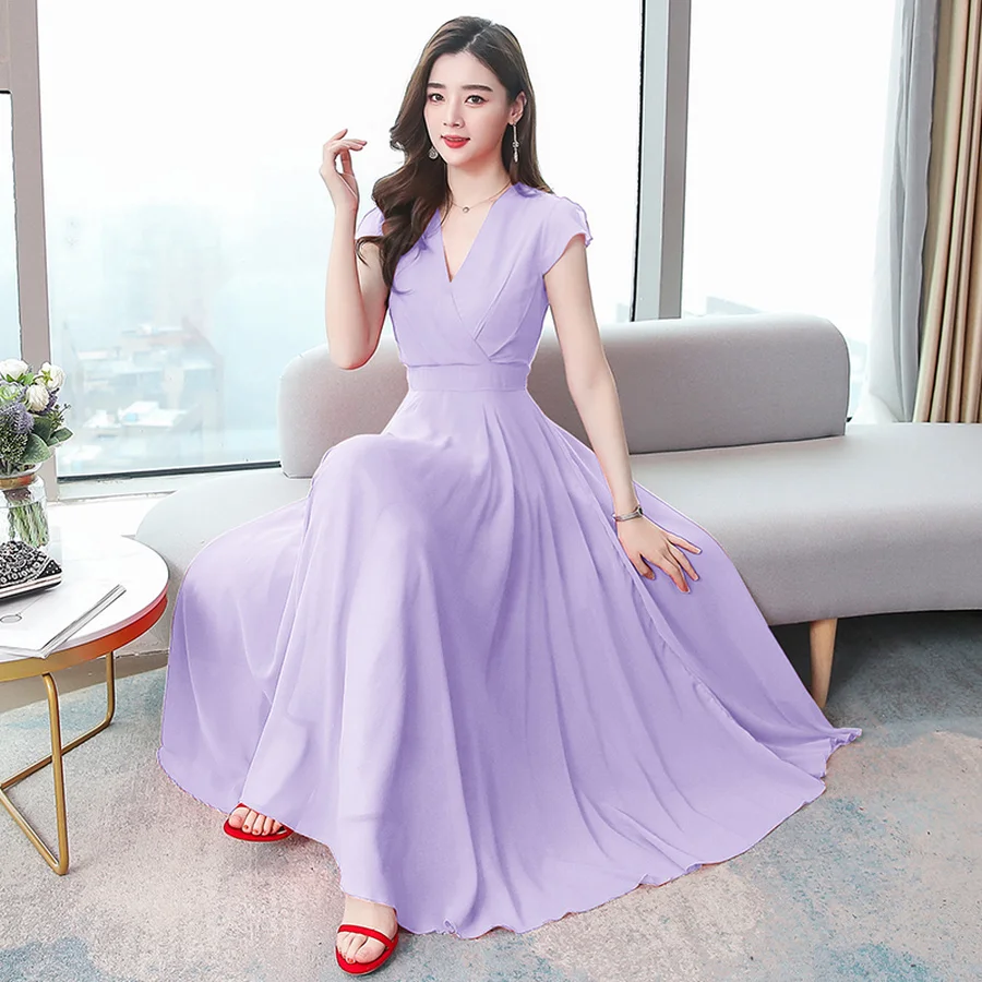 パーティードレス Silk Chiffon Midi Dress SARAHHANN-SS25-LOOK08-