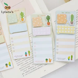 Bloc Notes autocollants pour planificateur Cactus, papeterie autocollante mignonne pour Scrapbook, bloc Notes pour planificateur, fournitures scolaires et de bureau, décoration 