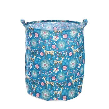 

Laundry Baskets Waterproof Collapsible Cotton Linen Foldable Laundry Hampers Household Organizer Baskets with Handles