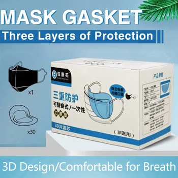 

30pcs PM2.5 Facemask Filter Paper 3Ply Dust Mouth Face Cover Carbon Cotton Disposable Filter with 1 Safety Facemask For Adult