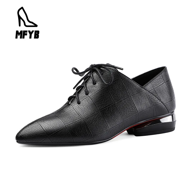 

MFYB Women's single shoes 2020 spring new comfortable low-heeled women's shoes pointed large 35-43 cross strap single shoes