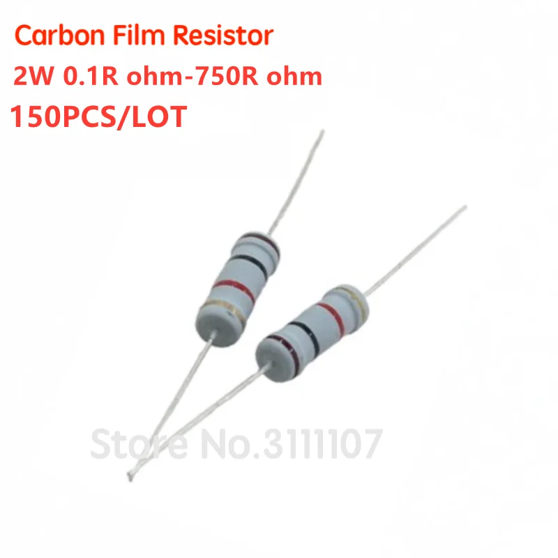 150PCS/LOT 2W 5% 0.1R ohm-750R ohm Carbon Film Resistor Kit Color Ring Resistance 2W 0.1 Ohm-750 Ohm 30Kinds*5pcs 20pcs 1w carbon film resistor 2 4 2 7 3 24 27 30 240 240 300 ohm r k 5% resistance 2r4 2r7 27k 3r 30r 300r 3k 30k 300k 0 1r 3m