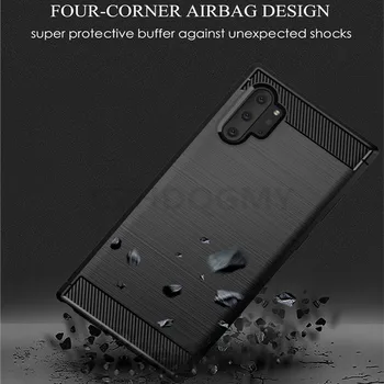 

50pcs/lot Case For Samsung Galaxy Note10 Note 10 Plus Brushed Carbon Fiber Soft Bumper Case Cover For Samsung Note 8 9