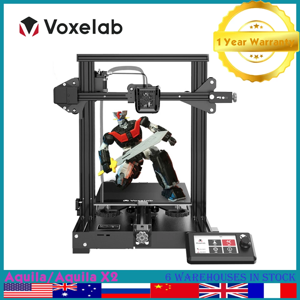 Voxelab Aquila 3d Printer Silent Mainboard DIY Kit Open Source 220*220*250mm Carborundum Building Bed Resume Printing | Компьютеры и
