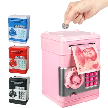 

Electronic Piggy Bank ATM Password Money Box Cash Coins Saving Box ATM Bank Safe Box Automatic Deposit Banknote Christmas Gift