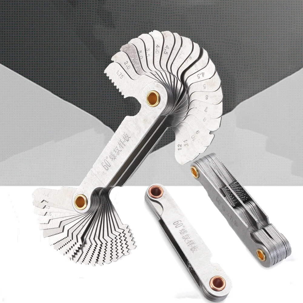 Thread Gauge Carbon Steel 55/60 Degree Metric Inch Thread Plug Gauge Gear Tooth Screw Pitch Gauges