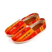 Парусиновая обувь на заказ; женские лоферы, Раскрашенные вручную; белая женская текстильная обувь; Прогулочные кроссовки; Легкая удобная обувь