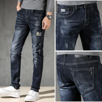 

Male Jeans Jean Homme Skinny Slim Fit Men Blue Denim Men'S Fashions Pants Pant Trousers Biker Casual Pantalones Vaqueros Hombre
