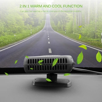 

New 2 In 1 Car Heater Air Cooler Fan Windscreen Demister 12V Defroster Electric Heating Portable Good Gift Auto Dryer Heated