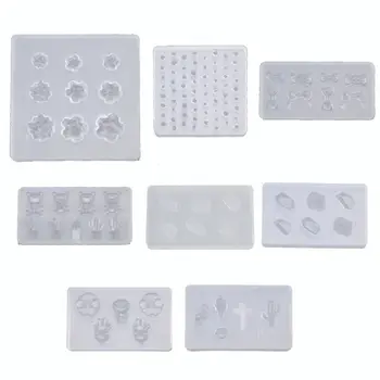 

Cute 3D Flower Gemstone Bowtie Bear Resin Mold Epoxy Resin Casting Mold Silicone Mold DIY Nail Art Craft Jewelry Tools