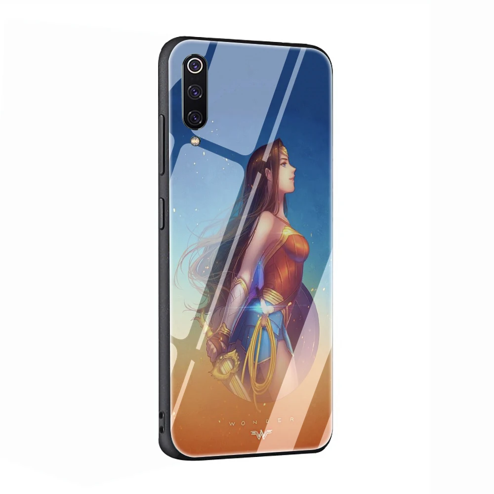 EWAU логотип Чудо Женщины закаленное Стекло чехол для телефона для Xiaomi mi A1 A2 8-9(США); красные mi 4X 6A Примечание 5 6 7 Pro Pocophone F1 - Цвет: G4