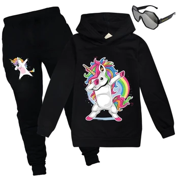 

spring Boys Girls Unicorn Hoodie and trousers 2pcs Girls Boy Summer Hooded Tracksuit Children's Casual Suits Kids Tracksuit Sets
