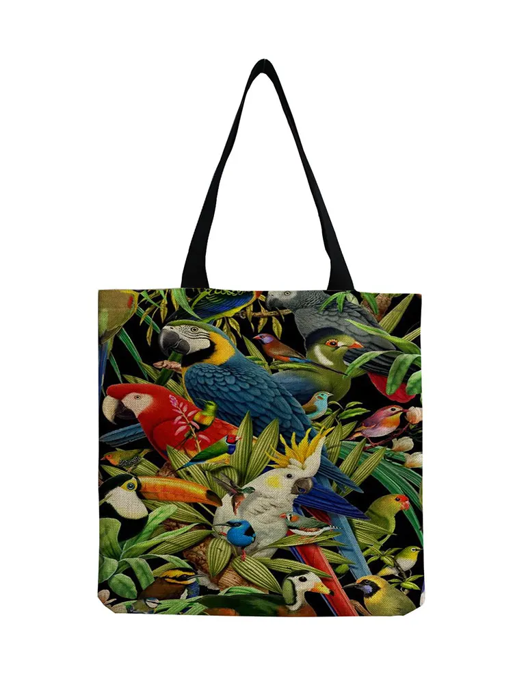 

Экологичная Складная вместительная сумка для покупок, мультяшное творчество, женская сумка-тоут для хранения, Льняная сумка с принтом