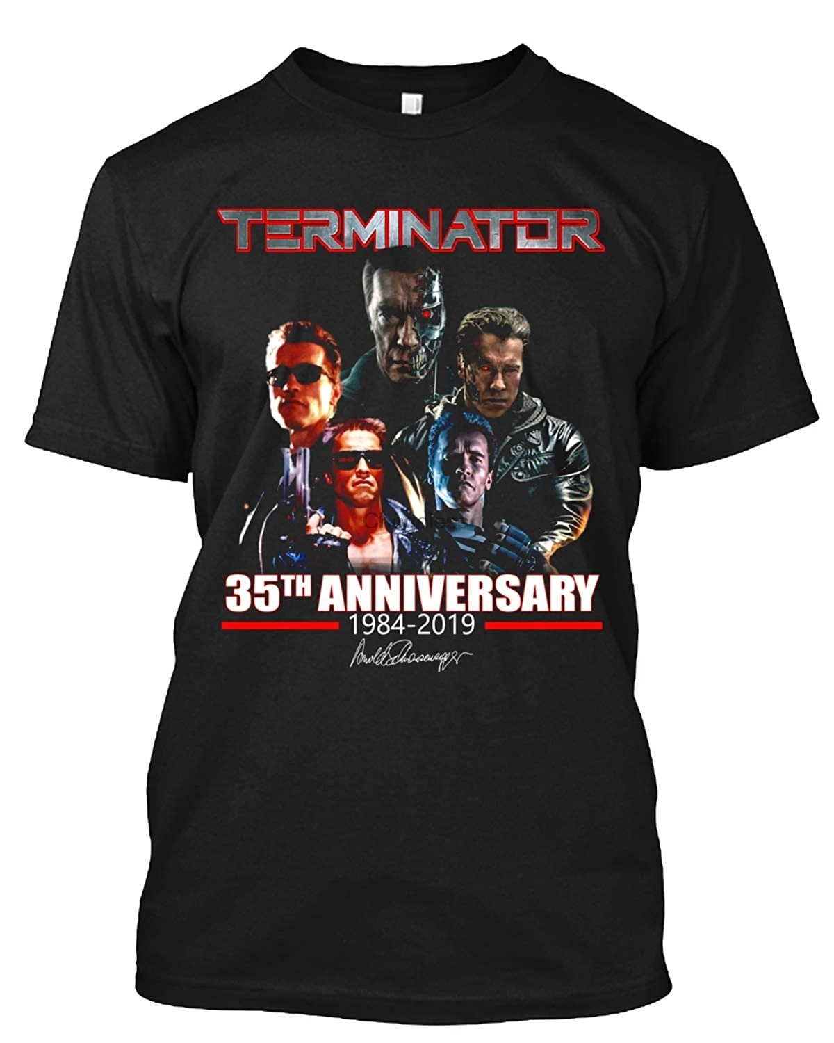 # Terminator 35-летие 1984-2020 Арнольд подписанный футболка подарок | Мужская одежда