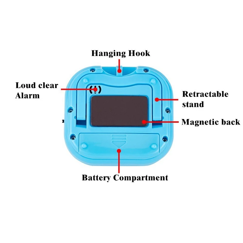 2pcs Large LCD Digital Kitchen Egg Cooking Timer Count Down Clock Alarm Stopwatch- Blue& White