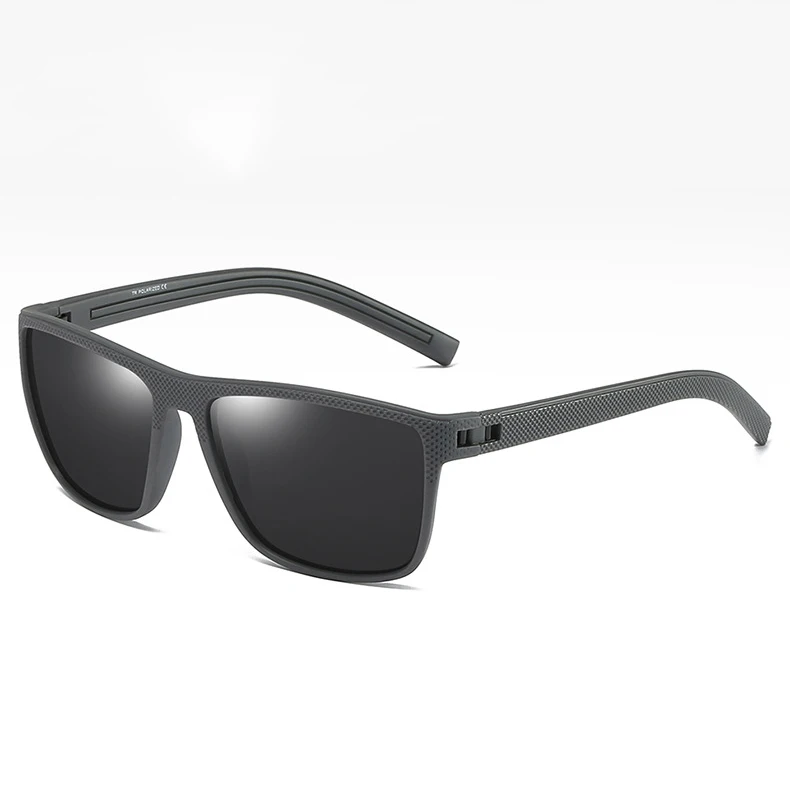 MMP31-Gray-Black Psacss, винтажные, квадратные, поляризационные солнцезащитные очки, мужские, TR90, оправа, высокое качество, солнцезащитные очки для мужчин, для вождения, спорта, gafas de sol hombre, UV400 - Цвет линз: MMP31-Gray-Black