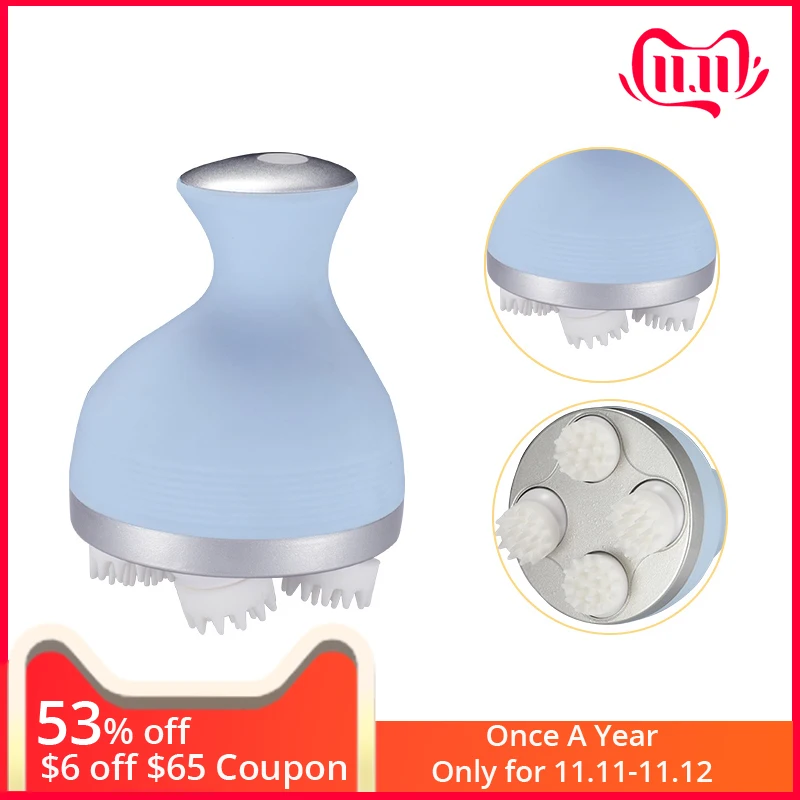 Wireless Electric Head Massager Hand Held Shiastu Massagers Manual 4 Heads Scalp massager Device For Head Mssage Relaxation