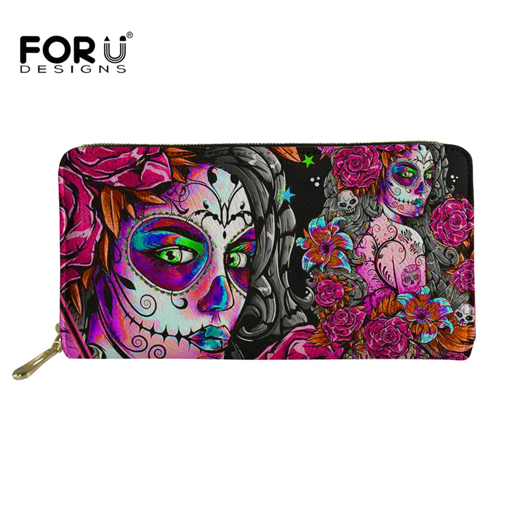 FORUDESIGNS/в готическом стиле для девочек Узор Женский кошелек из искусственной кожи