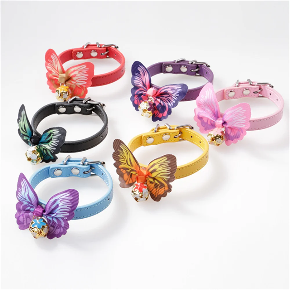Pet Dogs Collars Retractable Puppy Collars With Bell Christmas Gift Cat Collar Breakaway Double Layer Bowknots Collars