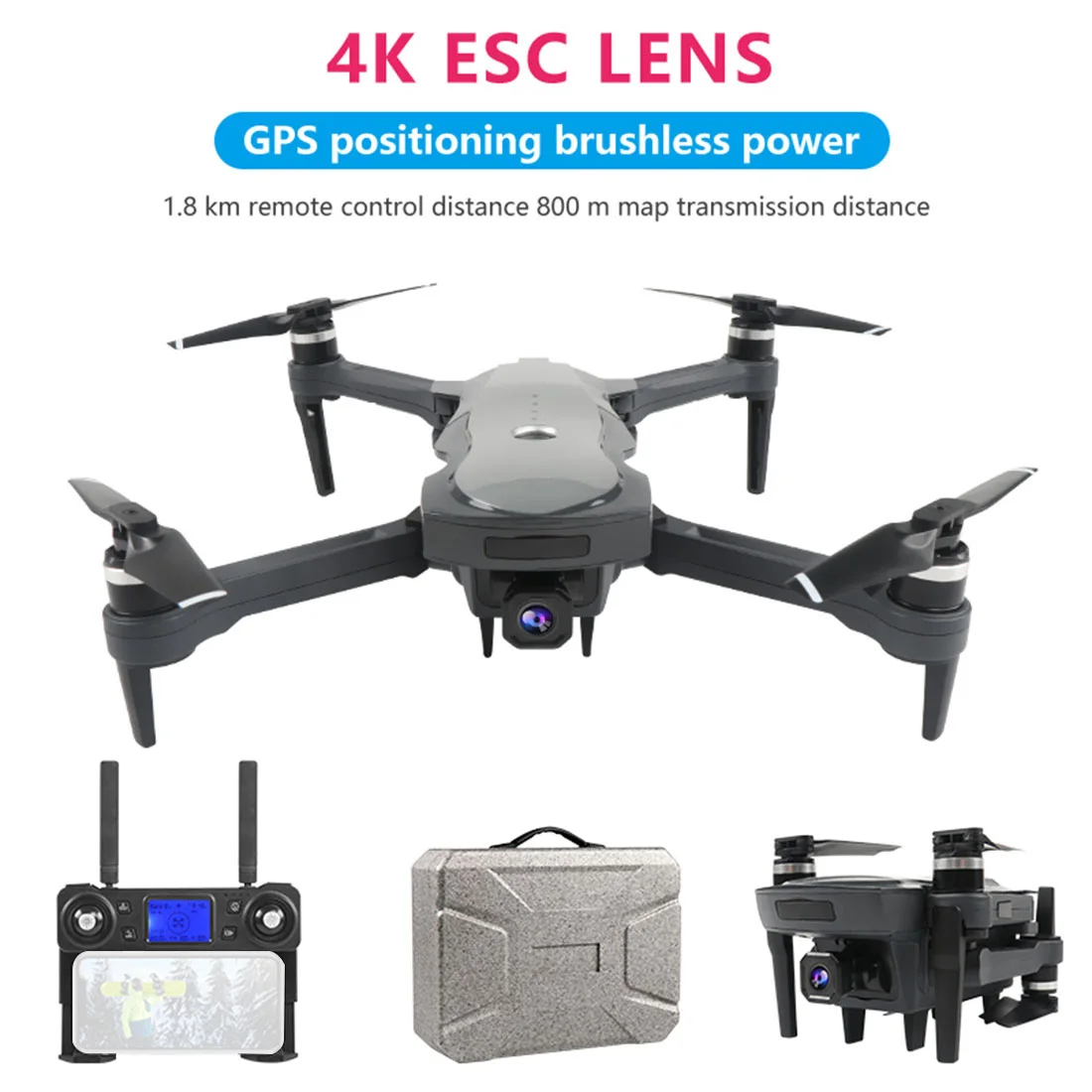 GPS Дрон K20 с бесщеточным двигателем Wi Fi FPV 4K HD двойная камера ESC профессиональный