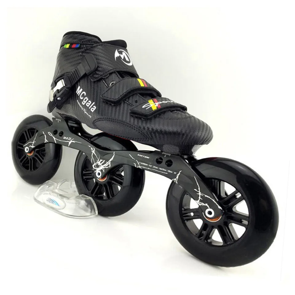 JAPY Glass Fiber Boots Professional Speed Inline Skates Women Men 3*125MM Wheels Competition Roller Skating Shoes Racing Patines