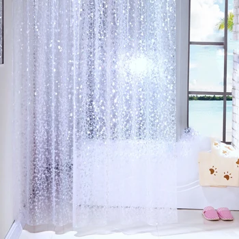 

Shower Curtain Pebbles Waffles PEVA Waterproof and Mildewproof with 12 Hooks Bathroom Accessories 180x180cm Transparent